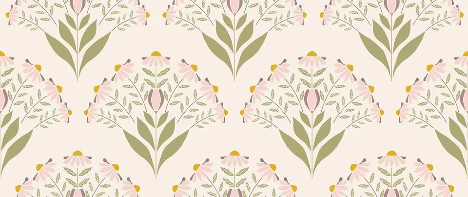 Vector seamless background. Minimalistic abstract floral pattern. Modern print Stock Illustration