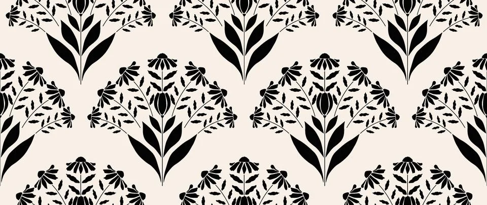 Vector seamless background. Minimalistic abstract floral pattern. Modern print Stock Illustration