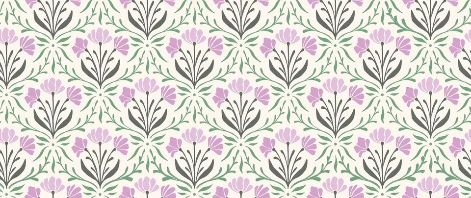 Vector seamless background. Minimalistic abstract floral pattern. Modern print Stock Illustration
