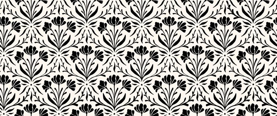 Vector seamless background. Minimalistic abstract floral pattern. Modern print Stock Illustration