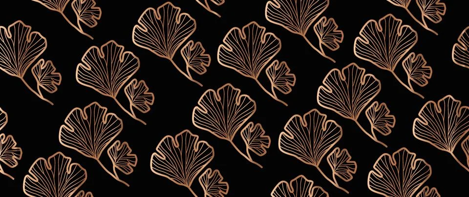Vector seamless background. Minimalistic abstract leaf pattern. Modern print Stock Illustration