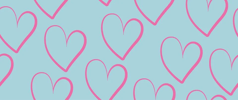 Vector seamless background. Minimalistic abstract pattern of hearts. Modern.. Stock Illustration
