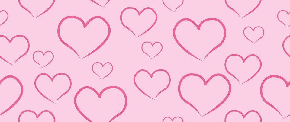 Vector seamless background. Minimalistic abstract pattern of hearts. Modern.. Illustrazione stock
