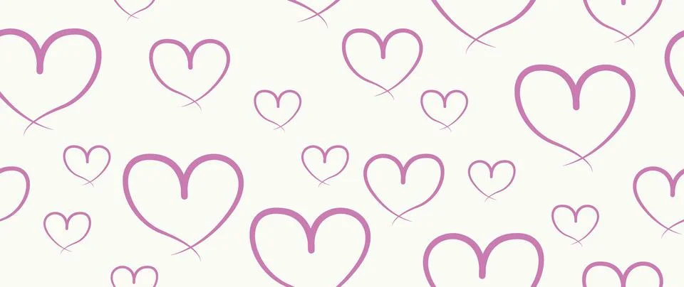Vector seamless background. Minimalistic abstract pattern of hearts. Modern Stock Illustration