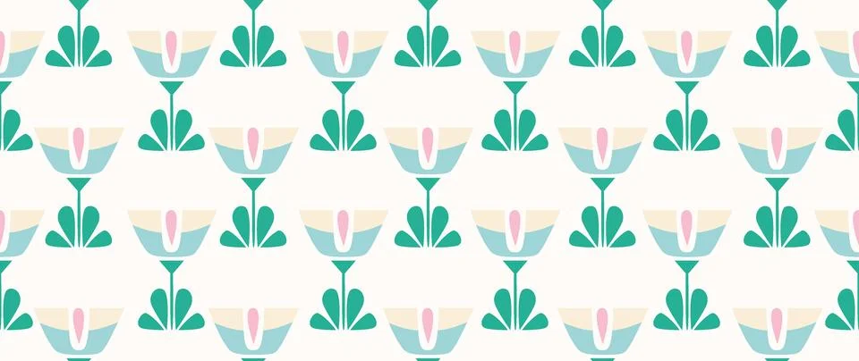 Vector seamless background. Minimalistic abstract floral pattern. Modern Stock-Illustration