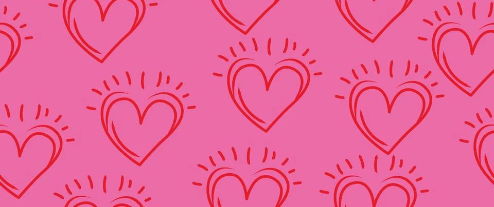 Vector seamless background. Minimalistic abstract pattern of hearts. Modern イラスト素材