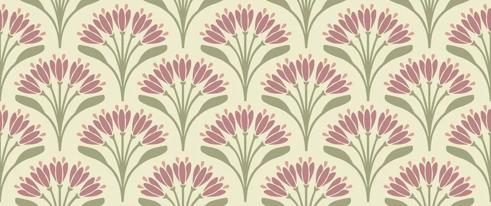 Vector seamless background. Minimalistic abstract floral pattern. Modern Illustrazione stock