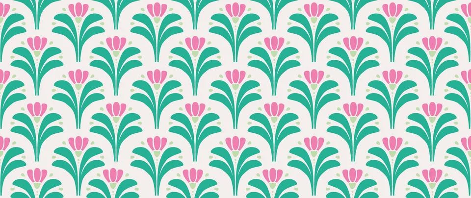 Vector seamless background. Minimalistic abstract floral pattern. Modern Illustrazione stock
