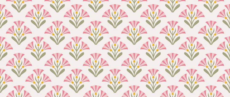 Vector seamless background. Minimalistic abstract floral pattern. Modern Stock Illustration