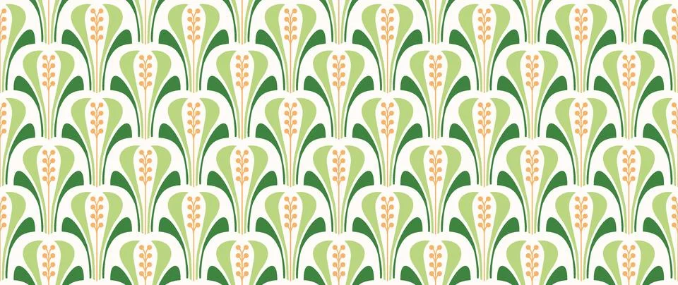 Vector seamless background. Minimalistic abstract floral pattern. Modern 库存插图