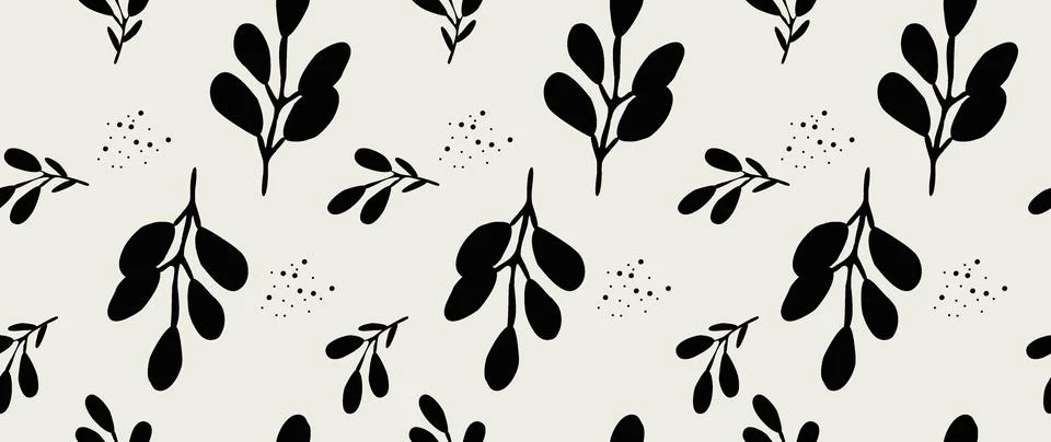 Vector seamless background. Minimalistic abstract floral pattern. Modern print イラスト素材