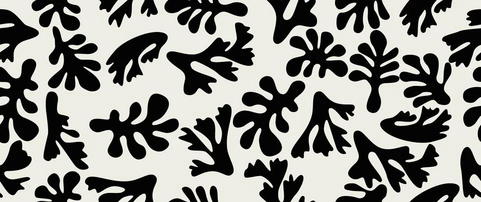Vector seamless background. Minimalistic abstract floral pattern. Modern pr.. Stock Illustration