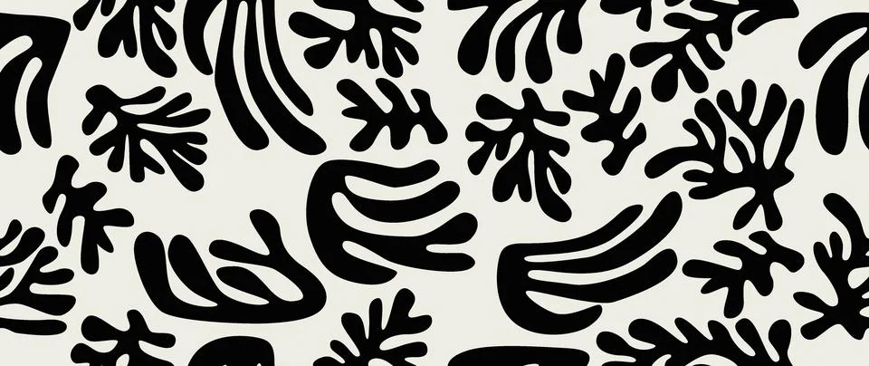 Vector seamless background. Minimalistic abstract floral pattern. Modern pr.. Stock Illustration