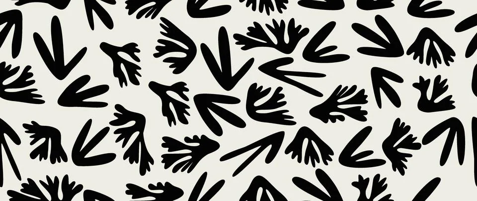 Vector seamless background. Minimalistic abstract floral pattern. Modern pr.. Stock Illustration