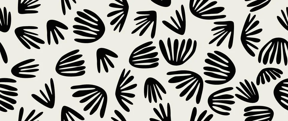 Vector seamless background. Minimalistic abstract floral pattern. Modern pr.. Stock Illustration