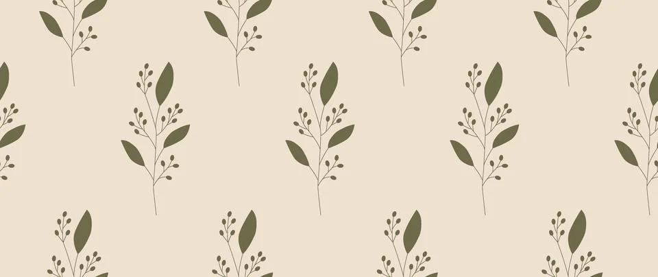Vector seamless background. Minimalistic abstract floral pattern. Modern pr.. Stock Illustration