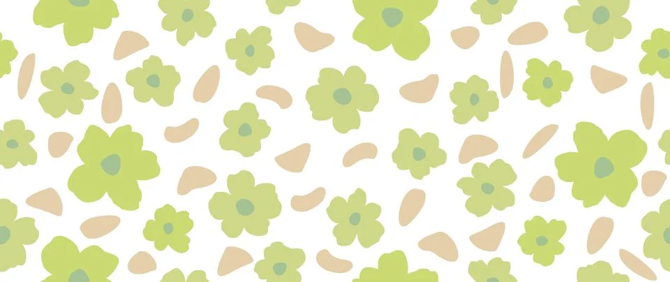 Vector seamless background. Minimalistic abstract floral pattern. Modern pr.. Stock Illustration