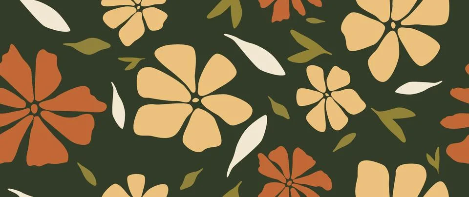 Vector seamless background. Minimalistic abstract floral pattern. Modern pr.. Stock Illustration