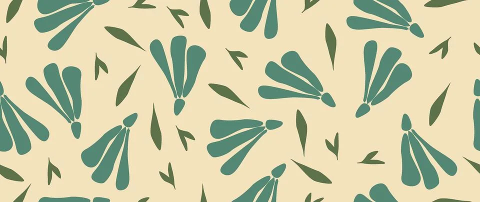 Vector seamless background. Minimalistic abstract floral pattern. Modern pr.. 库存插图