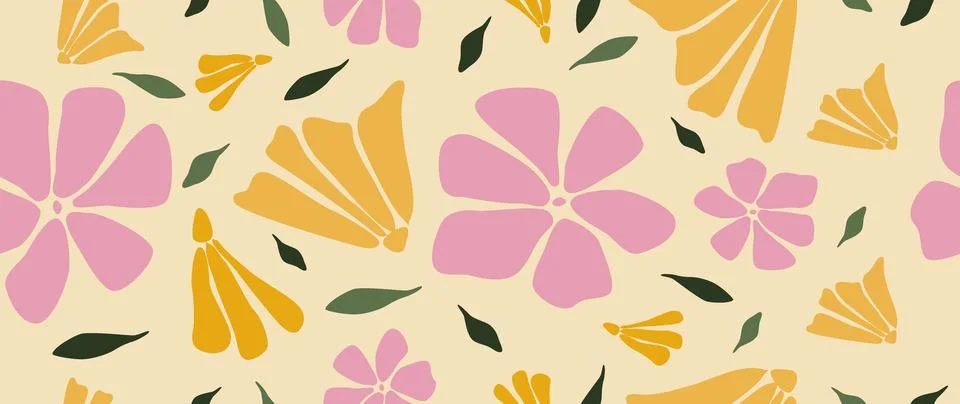 Vector seamless background. Minimalistic abstract floral pattern. Modern pr.. Stock Illustration