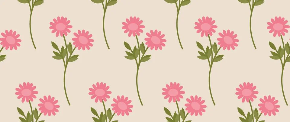Vector seamless background. Minimalistic abstract floral pattern. Modern pr.. Stock Illustration