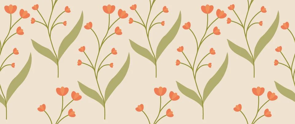 Vector seamless background. Minimalistic abstract floral pattern. Modern pr.. Stock Illustration