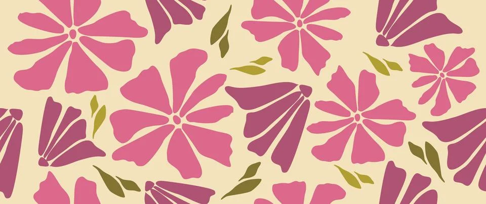Vector seamless background. Minimalistic abstract floral pattern. Modern pr.. Stock Illustration