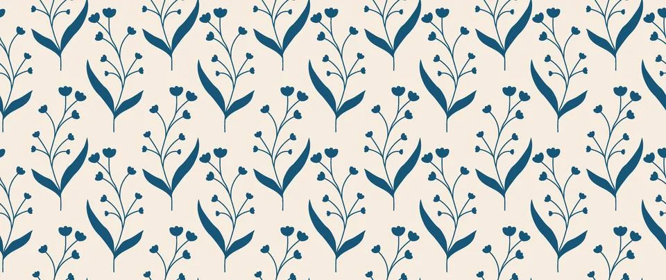 Vector seamless background. Minimalistic abstract floral pattern. Modern print Stock Illustration