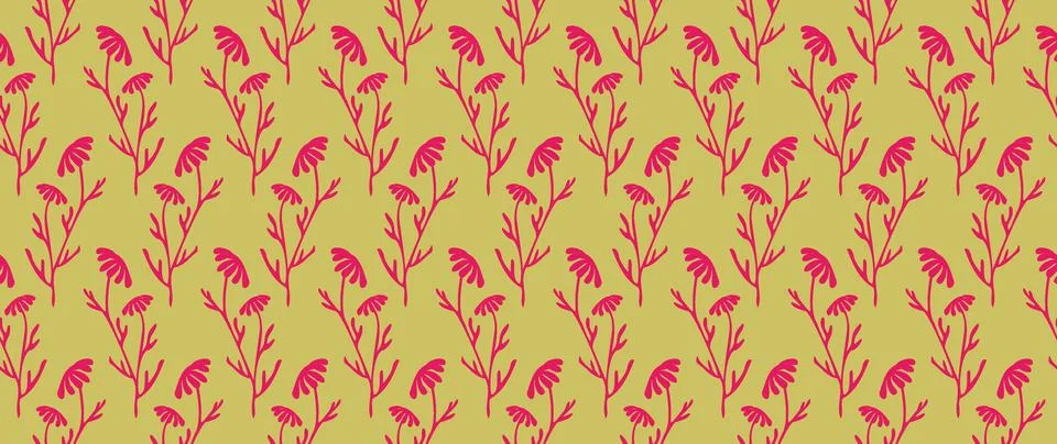 Vector seamless background. Minimalistic abstract floral pattern. Modern print Stock Illustration
