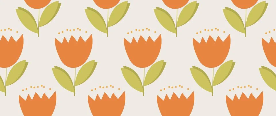 Vector seamless background. Minimalistic abstract floral pattern. Modern print Stock Illustration
