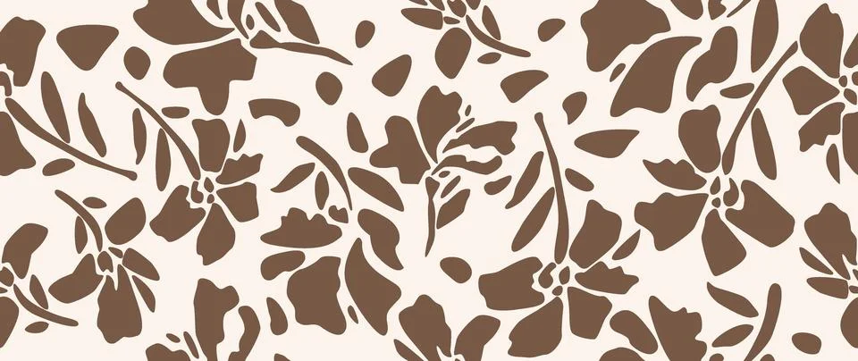 Vector seamless background. Minimalistic abstract floral pattern. Modern print Stock Illustration