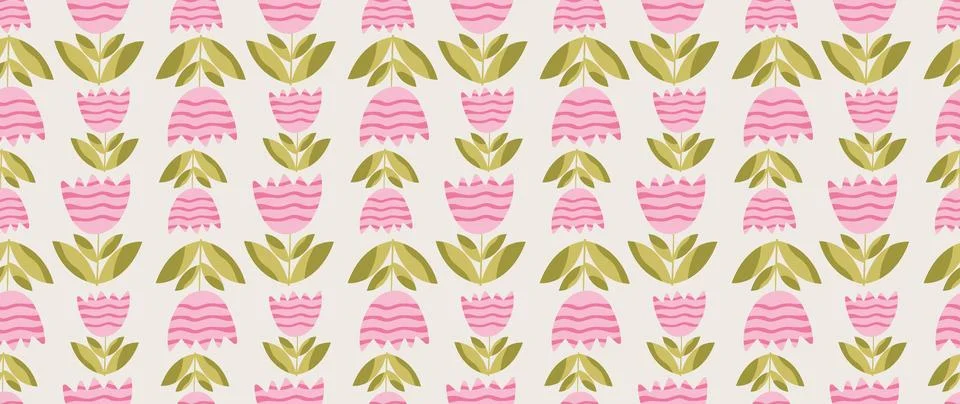 Vector seamless background. Minimalistic abstract floral pattern. Modern print Stock Illustration