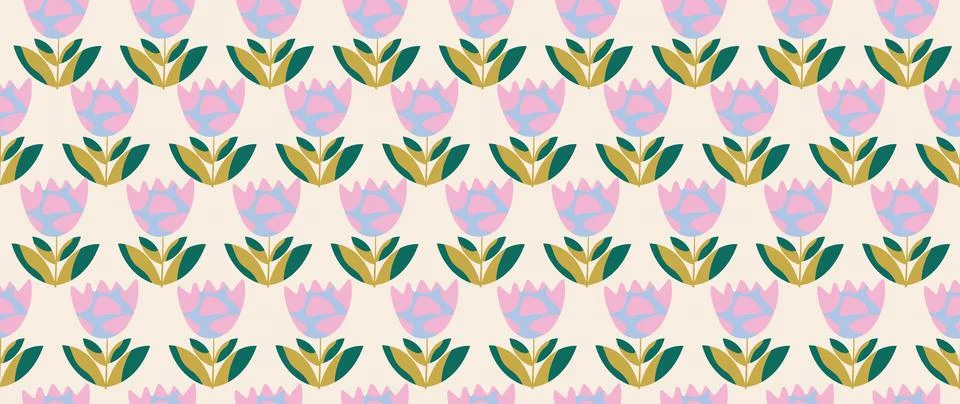 Vector seamless background. Minimalistic abstract floral pattern. Modern print Stock Illustration