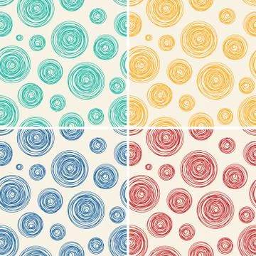 Vector seamless background pattern of abstract line circles Illustrazione stock