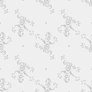 Vector seamless background pattern with cute frogs in Maori style Stock Illustration