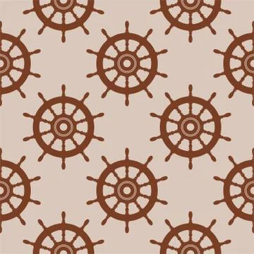 Vector seamless background pattern with steering wheel Stock Illustration