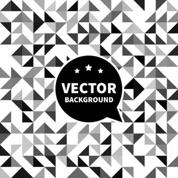 Vector seamless background pattern, white black triangle. Illustrazione stock