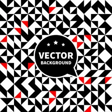 Vector seamless background pattern, white black red triangle. Illustrazione stock