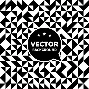 Vector seamless background pattern, white black triangle. Illustrazione stock