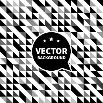 Vector seamless background pattern, white black triangle. Ilustração Stock