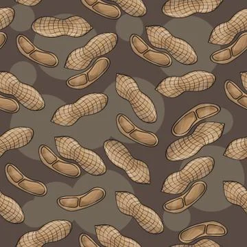 Vector seamless background of peanuts - food pattern for print Illustrazione stock