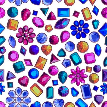 Vector seamless background with realistic precious stones jewels イラスト素材
