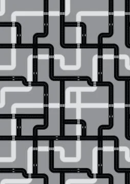 Vector seamless background - roads and footpaths 스톡 일러스트