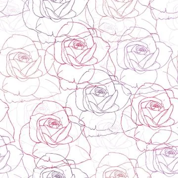 Vector seamless background with roses Stock Illustration