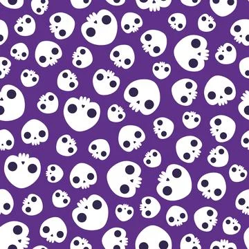 Vector seamless background with skulls Stock Illustration