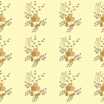 Vector Seamless background of small bouquets of simple flowers Stock Illustration