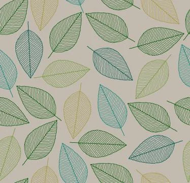 Vector seamless background with spring colored leaves Stock Illustration