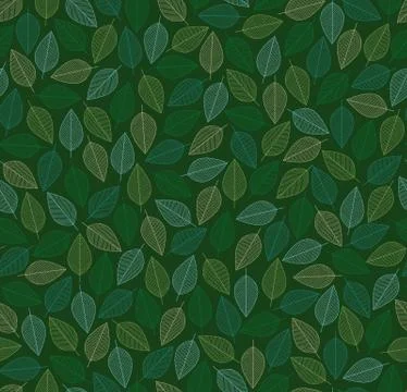 Vector seamless background with spring colored leaves Stock Illustration