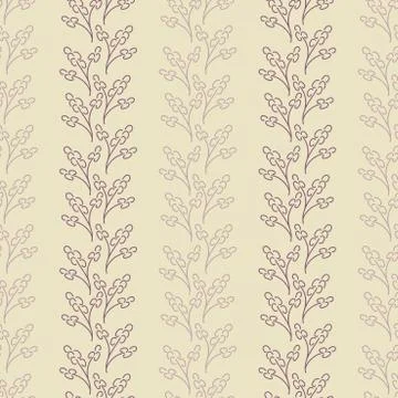 Vector seamless background. Stylized branches of Muscari flowers. classic des Stock Illustration