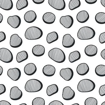 Vector Seamless background with Stylized stones, abstract shapes. Hand drawn  Stock Illustration